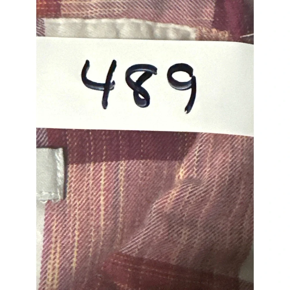 Croft & Barrow Womens XL‎ Plaid Button Down Shirt Long Sleeve Burgundy White